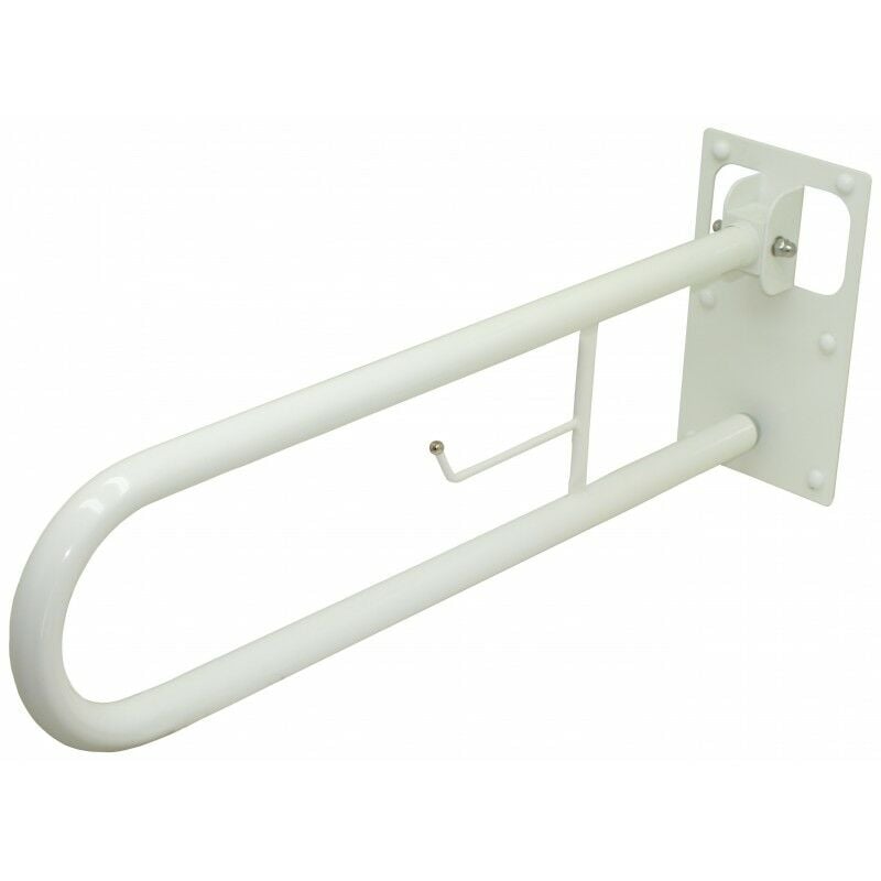 

Barra apoyo abatible-giratoria con portarrollos Blanco - CM Baños