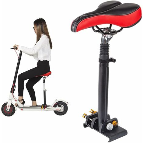 Asiento ajustable para scooters eléctricos - Asiento plegable universal - 26 x 16 cm - Altura ajustable de 40 a 60 cm - Negro