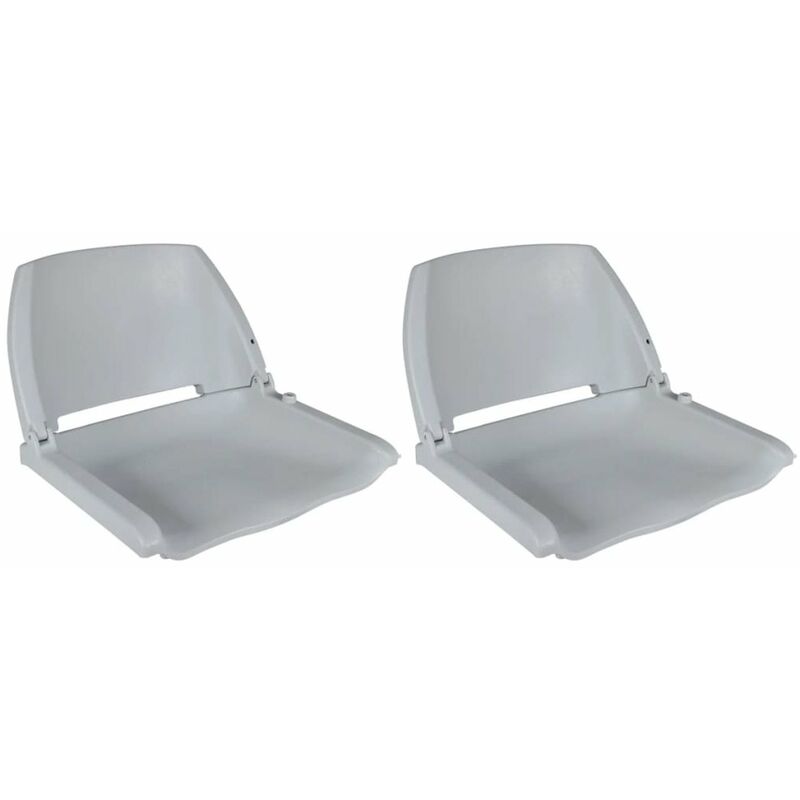 

Asiento barco respaldo plegable sin cojin 2uds gris 41x51x48 cm