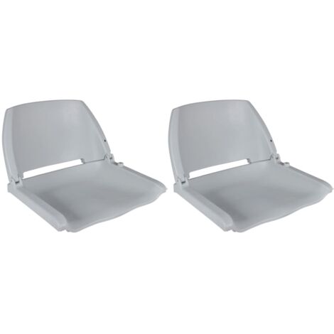 Asiento barco respaldo plegable sin cojín 2uds gris 41x51x48 cm vidaXL