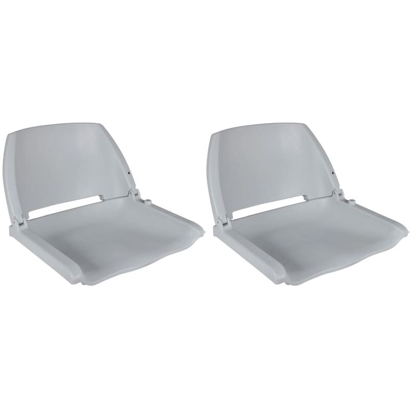 

Asiento barco respaldo plegable sin cojín 2uds gris 41x51x48 cm