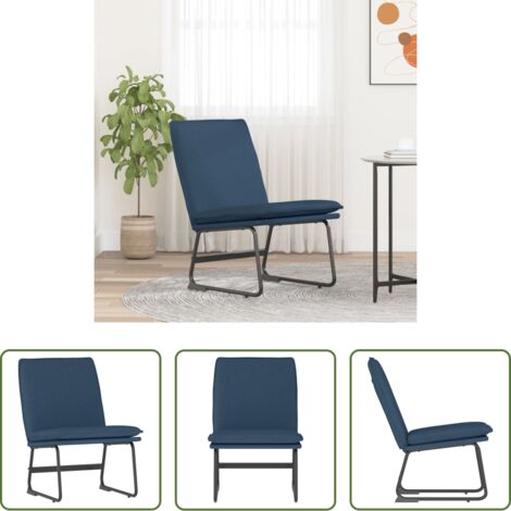 Asiento cómodo -  Sillón de relax tela azul 52x75x76 cm