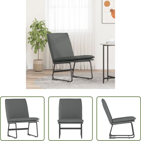Asiento cómodo -  Sillón de relax tela gris oscuro 52x75x76 cm