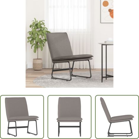 Asiento cómodo -  Sillón de relax tela gris taupé 52x75x76 cm