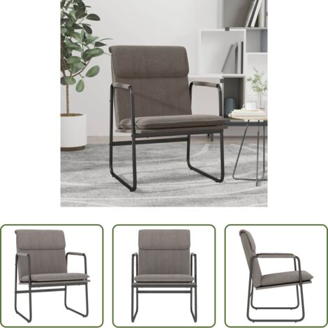 Asiento cómodo -  Sillón de relax tela gris taupé 55x64x80 cm