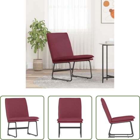 Asiento cómodo -  Sillón de relax tela rojo tinto 52x75x76 cm
