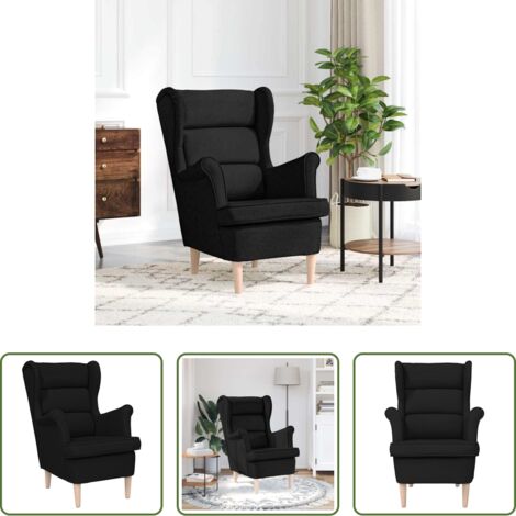 Asiento cómodo -  Sillón de tela negro 74x84x100 cm
