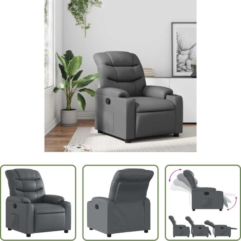 Asiento cómodo -  Sillón reclinable de cuero sintético gris