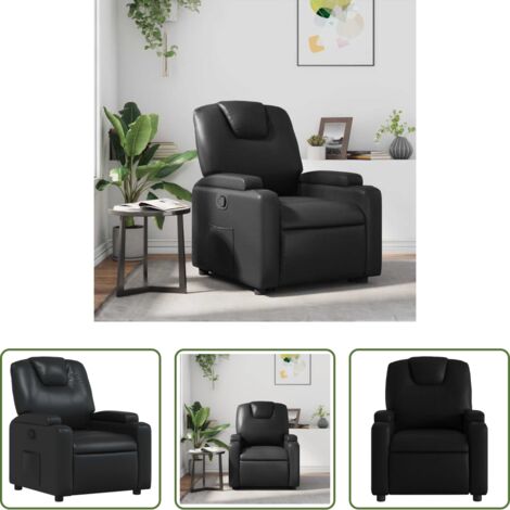 Asiento cómodo -  Sillón reclinable de piel sintética negra