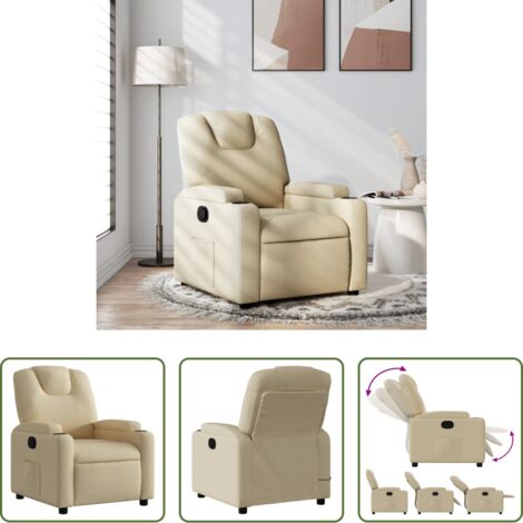 Asiento cómodo -  Sillón reclinable de tela color crema