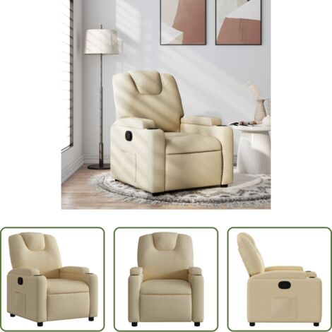 Asiento cómodo -  Sillón reclinable de tela crema