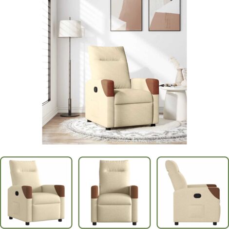 Asiento cómodo -  Sillón reclinable de tela crema
