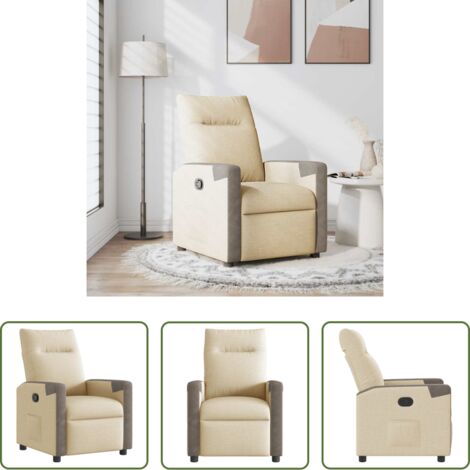 Asiento cómodo -  Sillón reclinable de tela crema