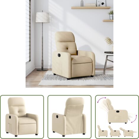 Asiento cómodo -  Sillón reclinable de tela crema