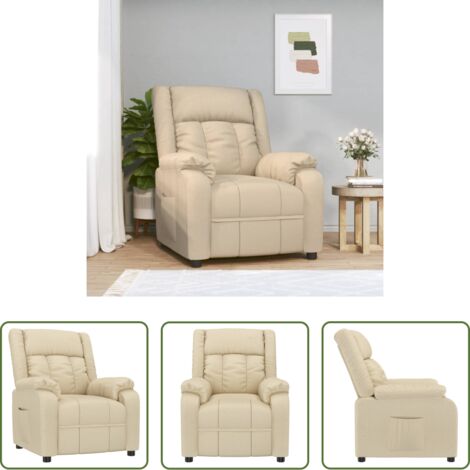 Asiento cómodo -  Sillón reclinable de tela crema