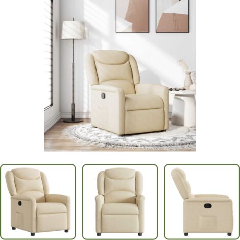 Asiento cómodo -  Sillón reclinable de tela crema