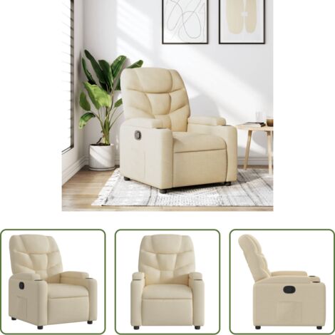 Asiento cómodo -  Sillón reclinable de tela crema