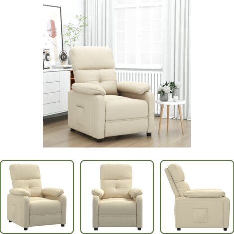Asiento cómodo -  Sillón reclinable de tela crema