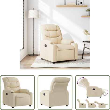 Asiento cómodo -  Sillón reclinable de tela crema
