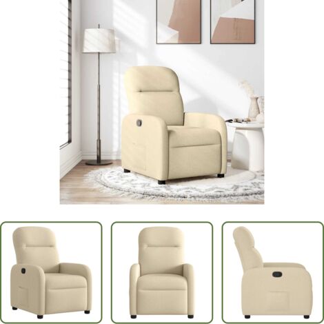 Asiento cómodo -  Sillón reclinable de tela crema