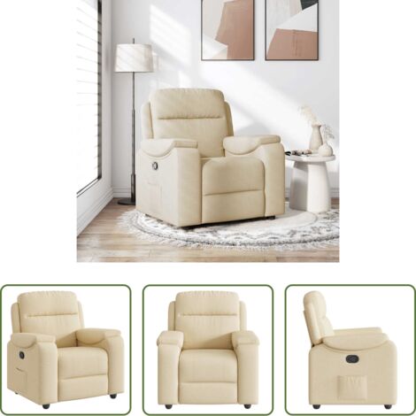 Asiento cómodo -  Sillón reclinable de tela crema