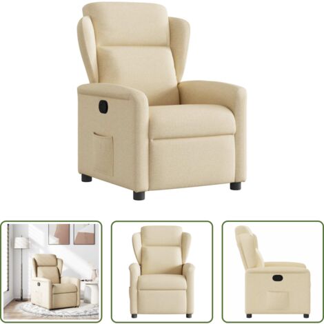 Asiento cómodo -  Sillón reclinable de tela crema