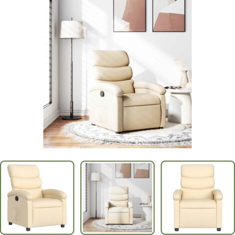 Asiento cómodo -  Sillón reclinable de tela crema