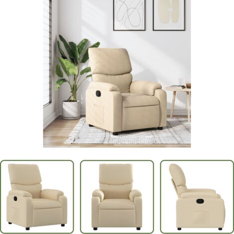 Asiento cómodo -  Sillón reclinable de tela crema