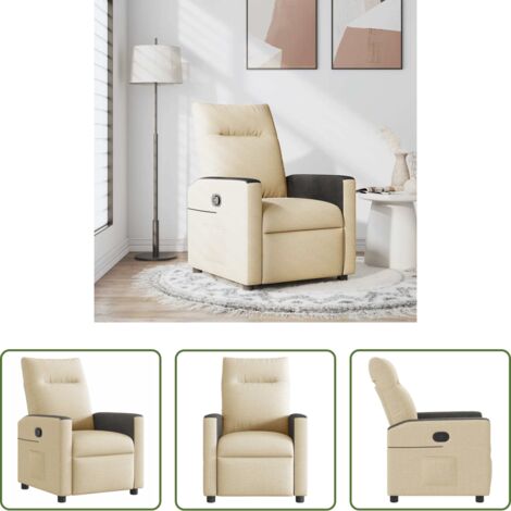 Asiento cómodo -  Sillón reclinable de tela crema