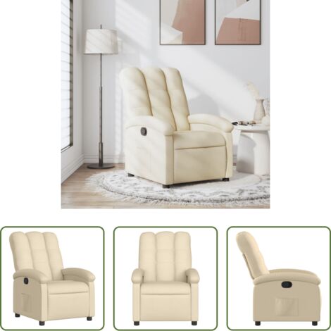 Asiento cómodo -  Sillón reclinable de tela crema