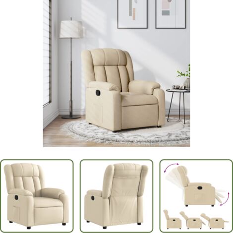 Asiento cómodo -  Sillón reclinable de tela crema