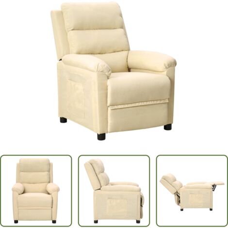 Asiento cómodo -  Sillón reclinable de tela crema