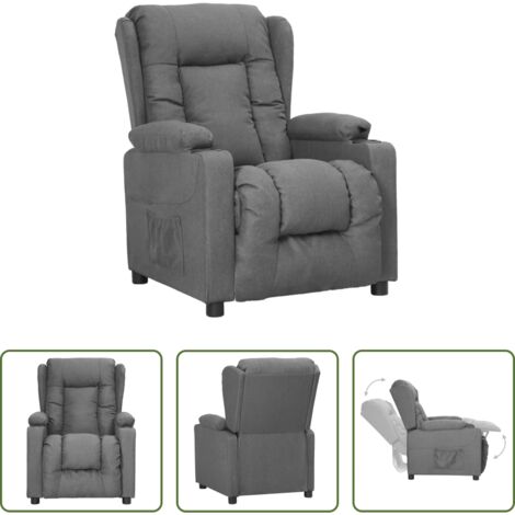 Asiento cómodo -  Sillón reclinable de tela gris claro