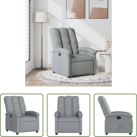 Asiento cómodo -  Sillón reclinable de tela gris claro