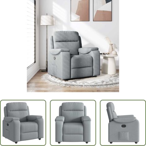 Asiento cómodo -  Sillón reclinable de tela gris claro