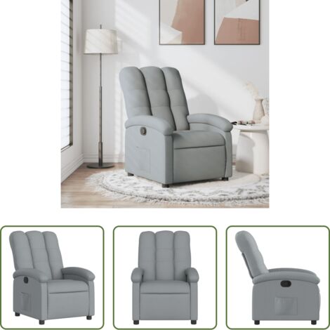 Asiento cómodo -  Sillón reclinable de tela gris claro