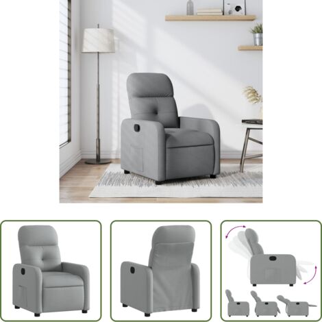 Asiento cómodo -  Sillón reclinable de tela gris claro