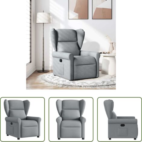 Asiento cómodo -  Sillón reclinable de tela gris claro