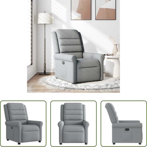 Asiento cómodo -  Sillón reclinable de tela gris claro