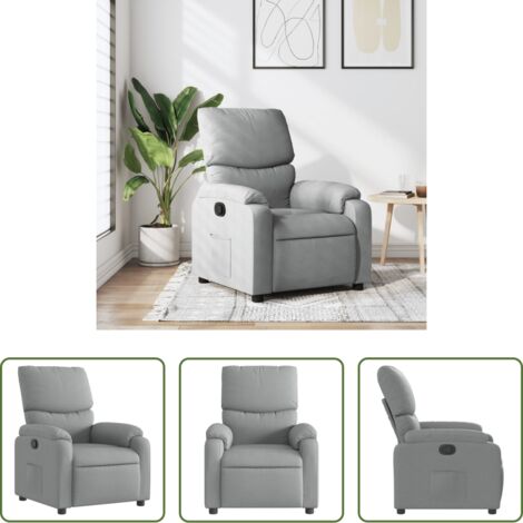 Asiento cómodo -  Sillón reclinable de tela gris claro