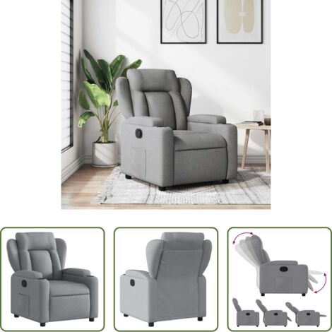 Asiento cómodo -  Sillón reclinable de tela gris claro