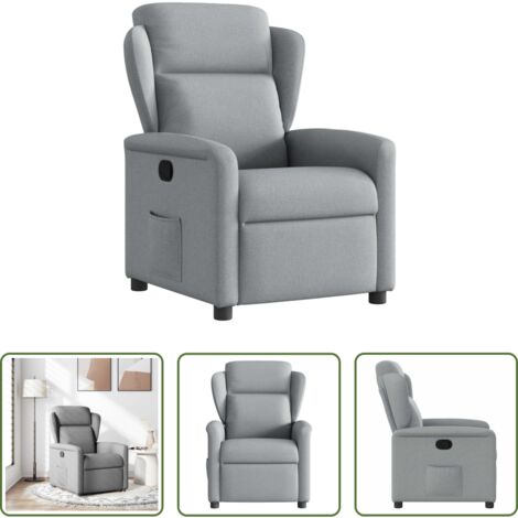 Asiento cómodo -  Sillón reclinable de tela gris claro