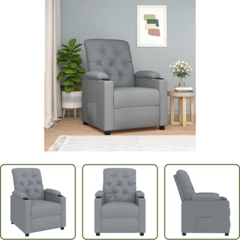 Asiento cómodo -  Sillón reclinable de tela gris claro
