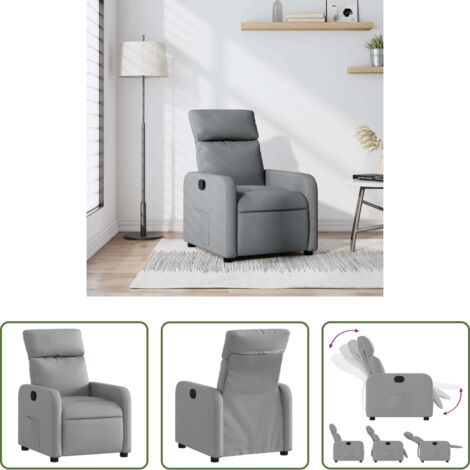 Asiento cómodo -  Sillón reclinable de tela gris claro