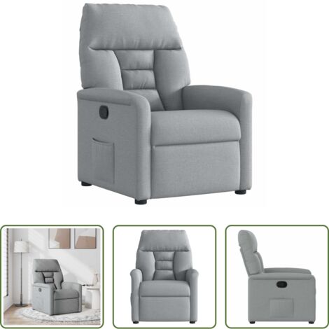 Asiento cómodo -  Sillón reclinable de tela gris claro