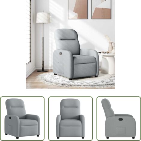 Asiento cómodo -  Sillón reclinable de tela gris claro