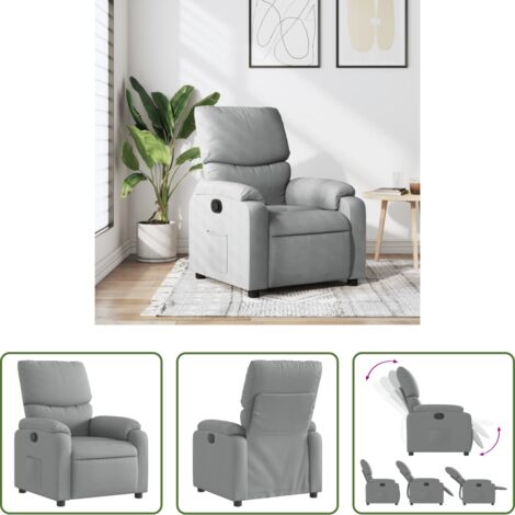 Asiento cómodo -  Sillón reclinable de tela gris claro