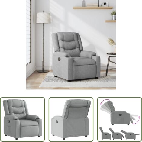 Asiento cómodo -  Sillón reclinable de tela gris claro