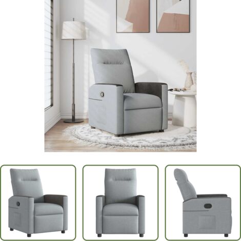 Asiento cómodo -  Sillón reclinable de tela gris claro