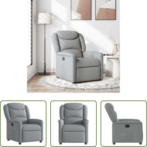 Asiento cómodo -  Sillón reclinable de tela gris claro